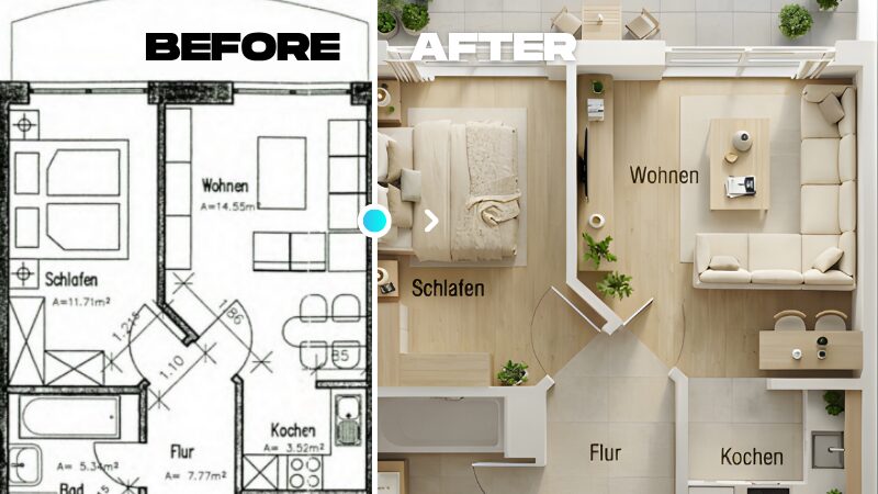 Flloorplan Before After